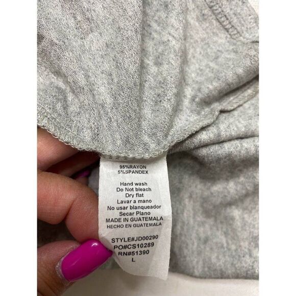 CoverStitched Heather Gray Cold Shoulder Soft A Line Dress sz Large NEW - Picture 8 of 10